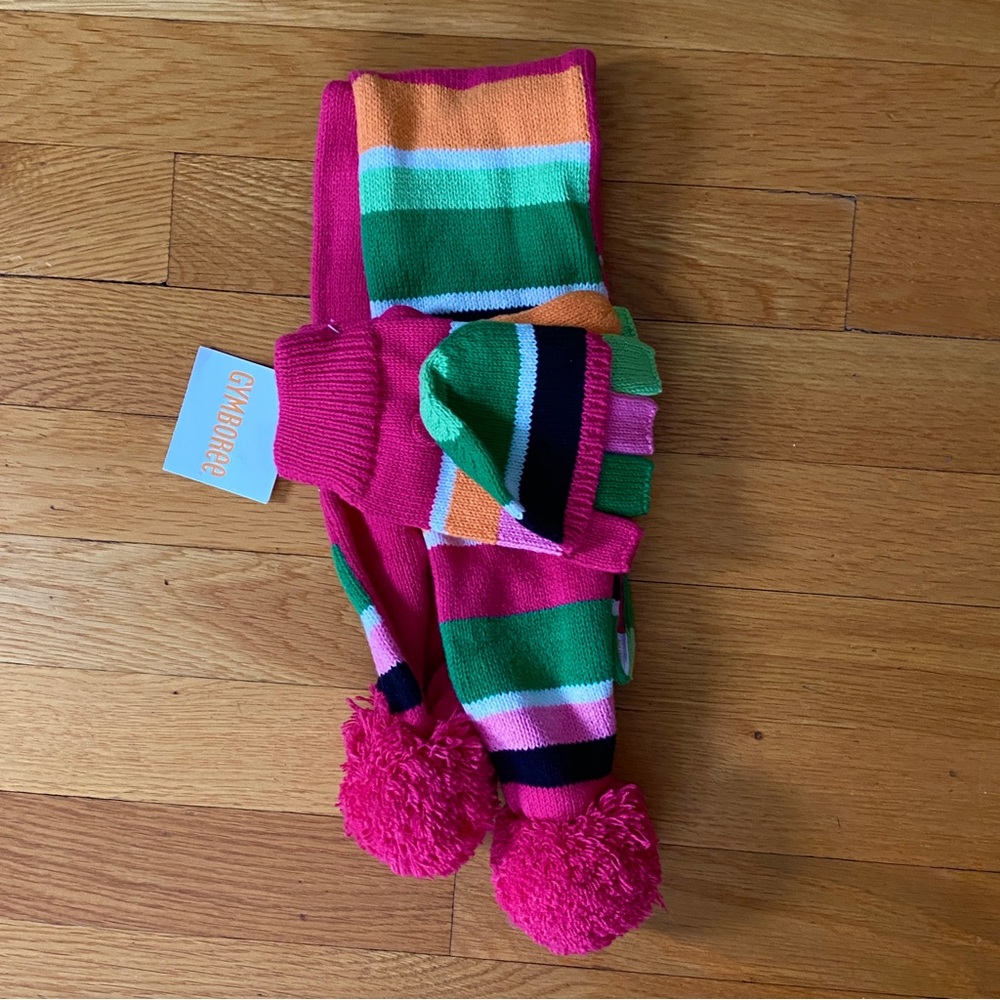 Gymboree Scarf and Mittens Set Cheery NWT convertible mittens+scarf.